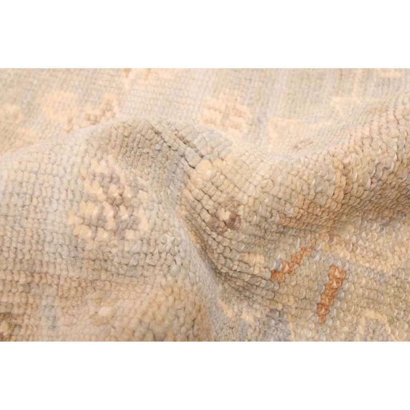 ECARPETGALLERY Hand-knotted Kavya Oushak Light Blue Wool Rug - 8'11 x 11'9