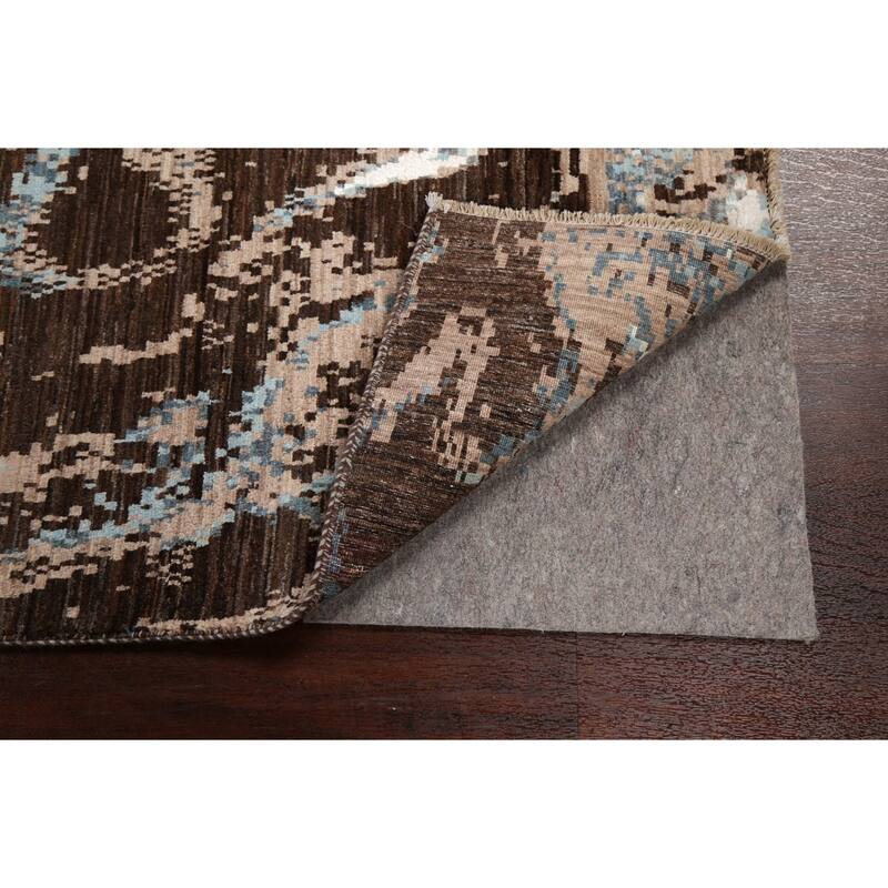Wool/ Silk Vegetable Dye Modern Oriental Abstract Runner Rug Handmade - 2'7" x 9'11"