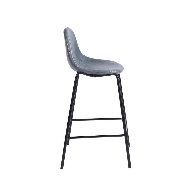 Porthos Home Tave Counter Stools Set Of 2, PU Leather Upholstery, Iron Legs