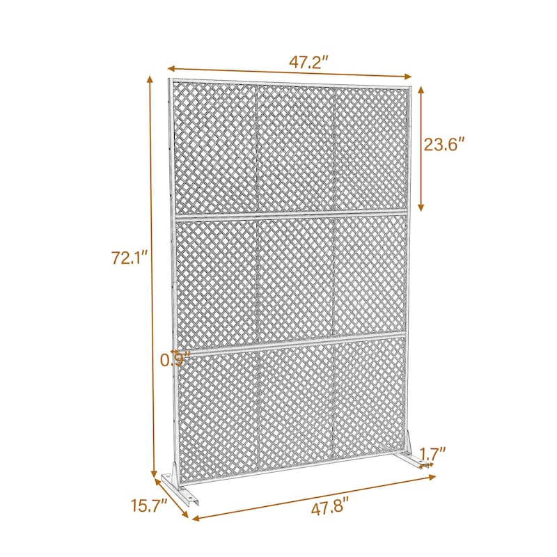 Outdoor Privacy Screen with Stand for Patio Garden Metal Fence