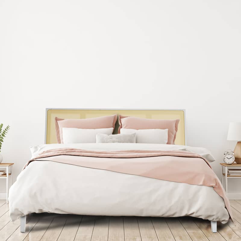 Crawford Solid Wood Bed with Woven Cane Headboard