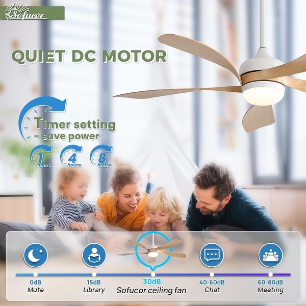 52 Inch Smart Ceiling Fan with Dimmable LED Light App and Remote Control 5 ABS Blades On Sale Bed Bath Beyond 39031117