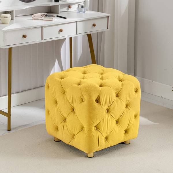 green emerald velvet dress Boucle Dressing Table Stool with Gold Legs main image 1
