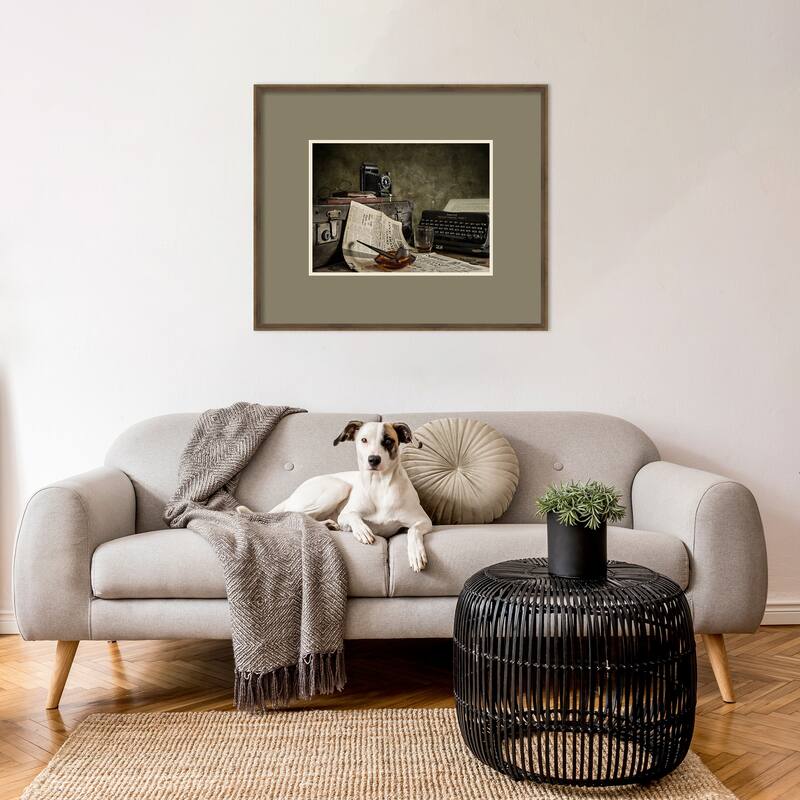 Jonnie Walker War Correspondent by Nick Walton Wood Framed Wall Art Print