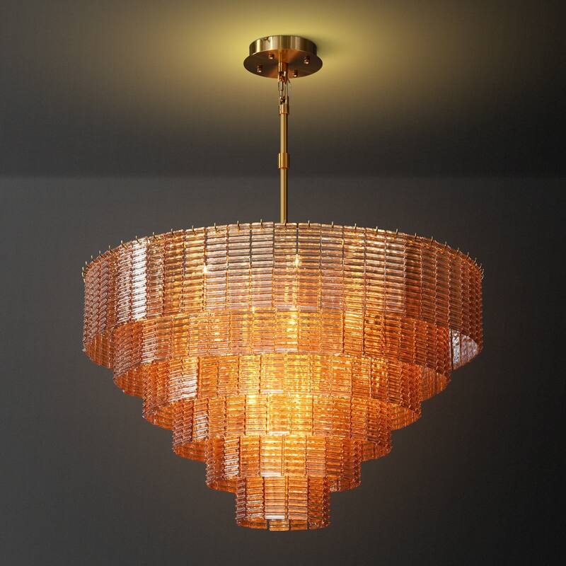 Modern Chandelier, 41 in. 9-Light Black & 59 in. 11-Light Gold Options for Dining Room, Living Room, Foyer, Bedroom - 41in - Gold