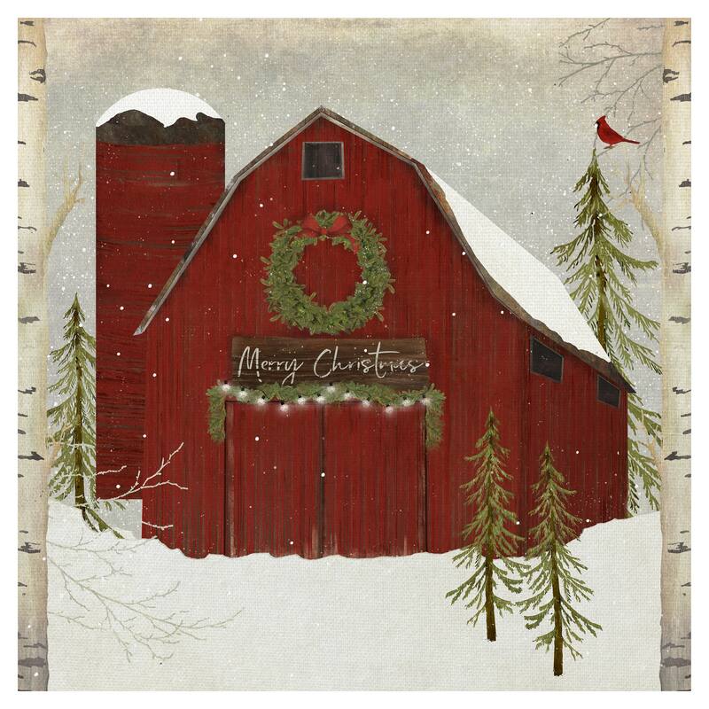 Snow Barn by Beth Albert Canvas Art Print