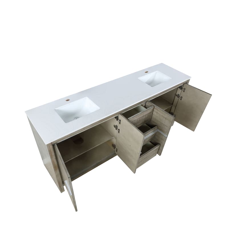 Lafarre 30 in W x 20 in D Rustic Acacia Bath Vanity and White Quartz Top