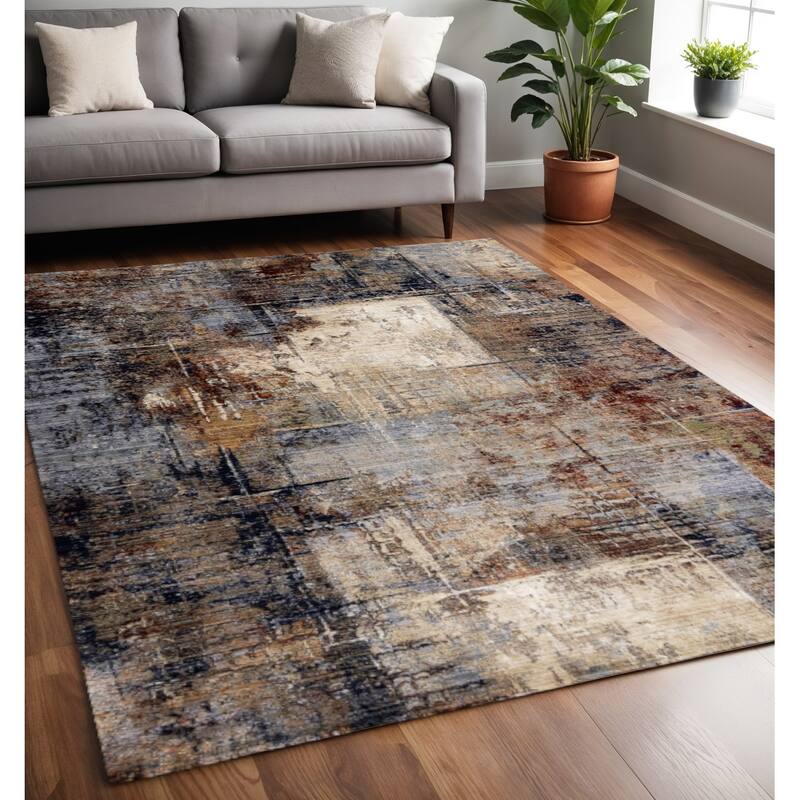 HomeRoots Abstract Modern Rectangle Area Rug - 5' X 8' - 5' X 8'