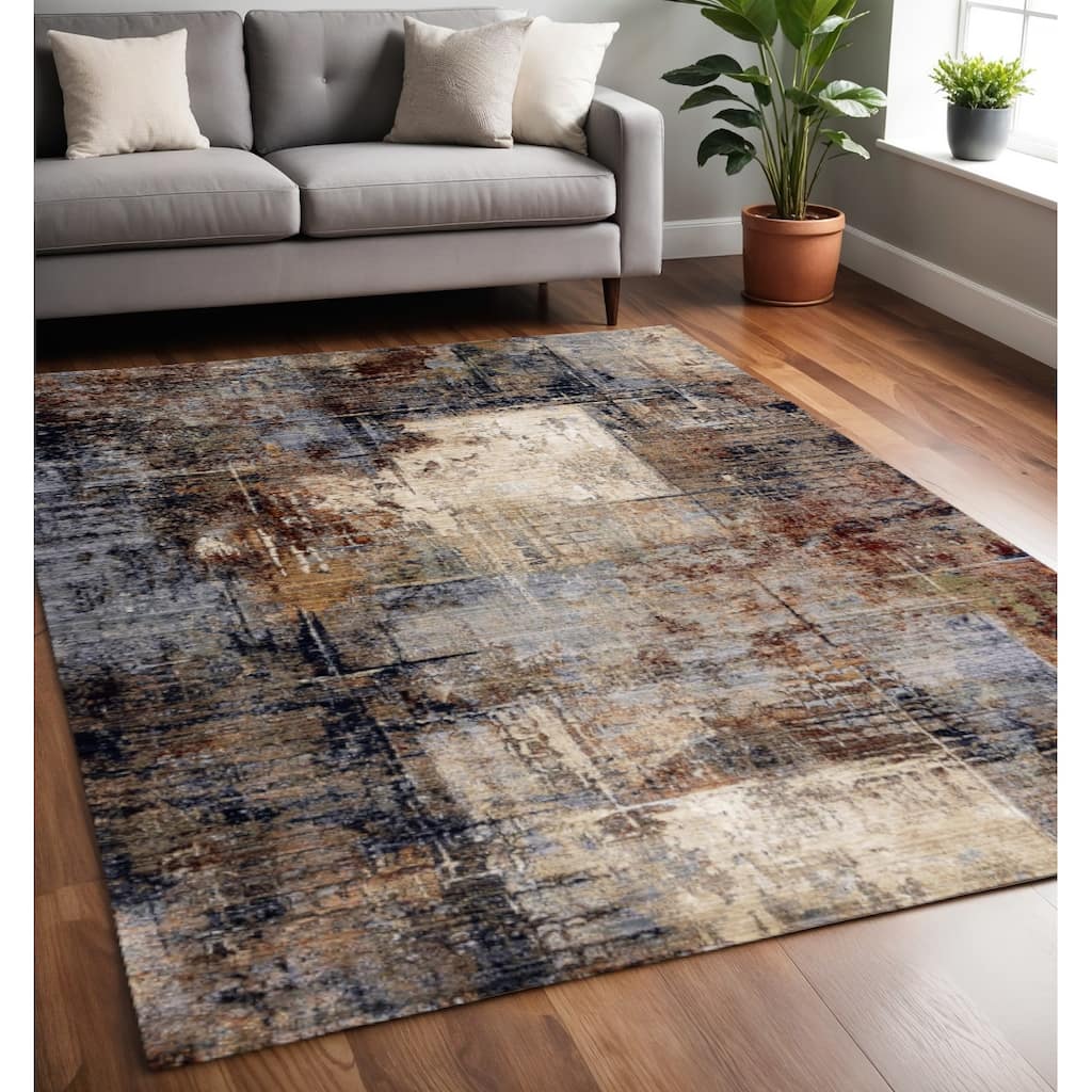 HomeRoots Abstract Modern Rectangle Area Rug - 5' X 8'