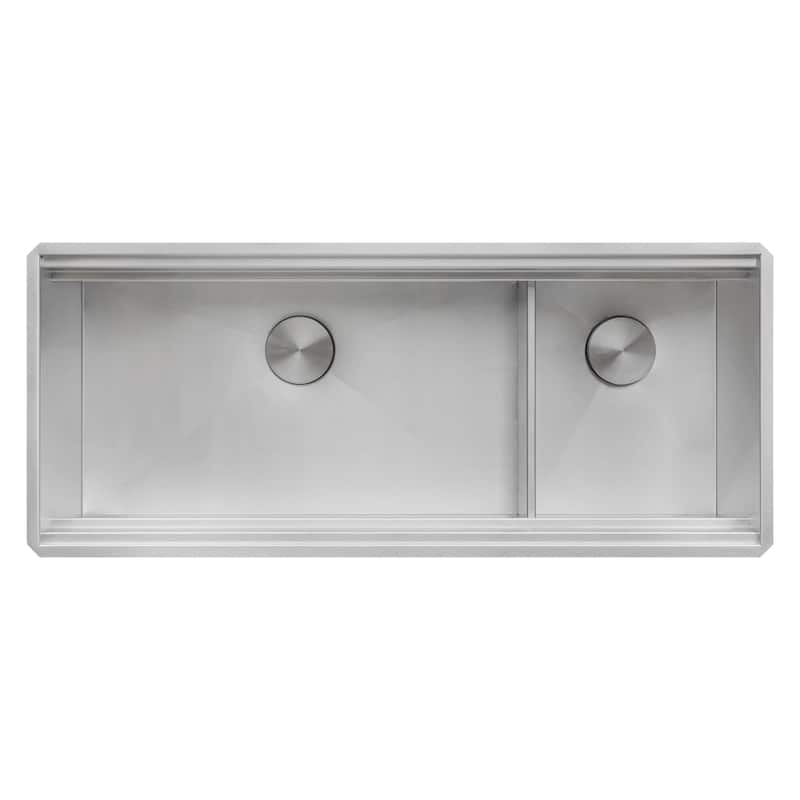 Ruvati 45-inch Double Bowl Workstation Kitchen Sink Undermount 16 Gauge Stainless Steel - RVH8253