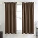 preview thumbnail 42 of 85, Deconovo Solid Rod Pocket Curtain Panel Pair, Set of 4 Panels 42x45 Inch - Brown