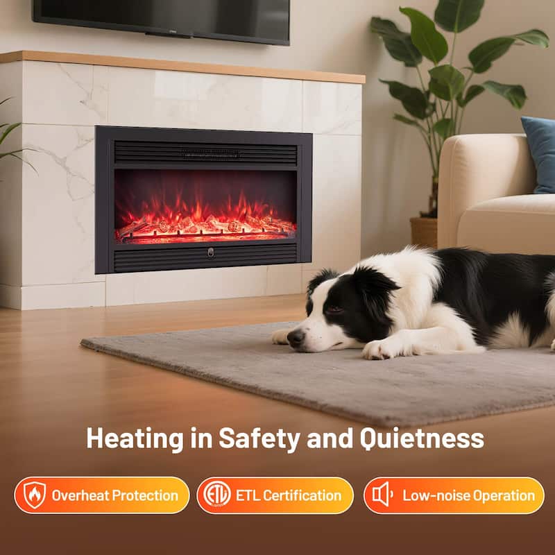 Costway 36" Electric Fireplace Insert 1500W Recessed Fireplace - See Details