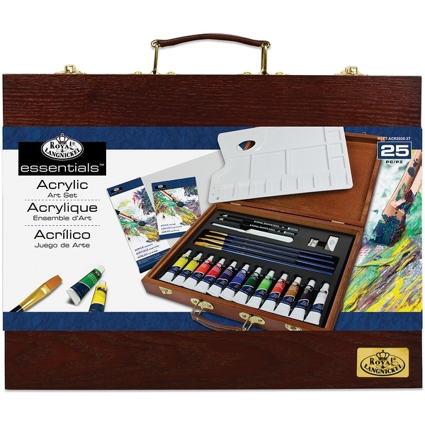 Wooden Box Art Set-Acrylic Painting 25pc