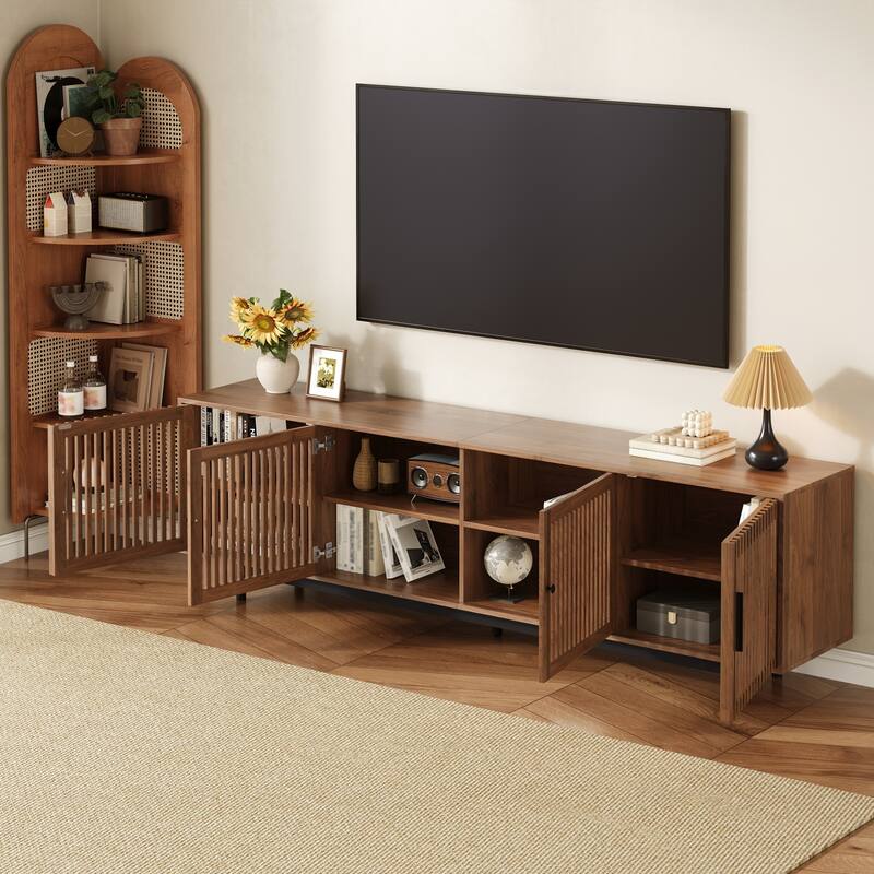 78-Inch TV Stand for TVs up to 85", Entertainment Center TV Media Console Table with Closed Storage & Cable Management