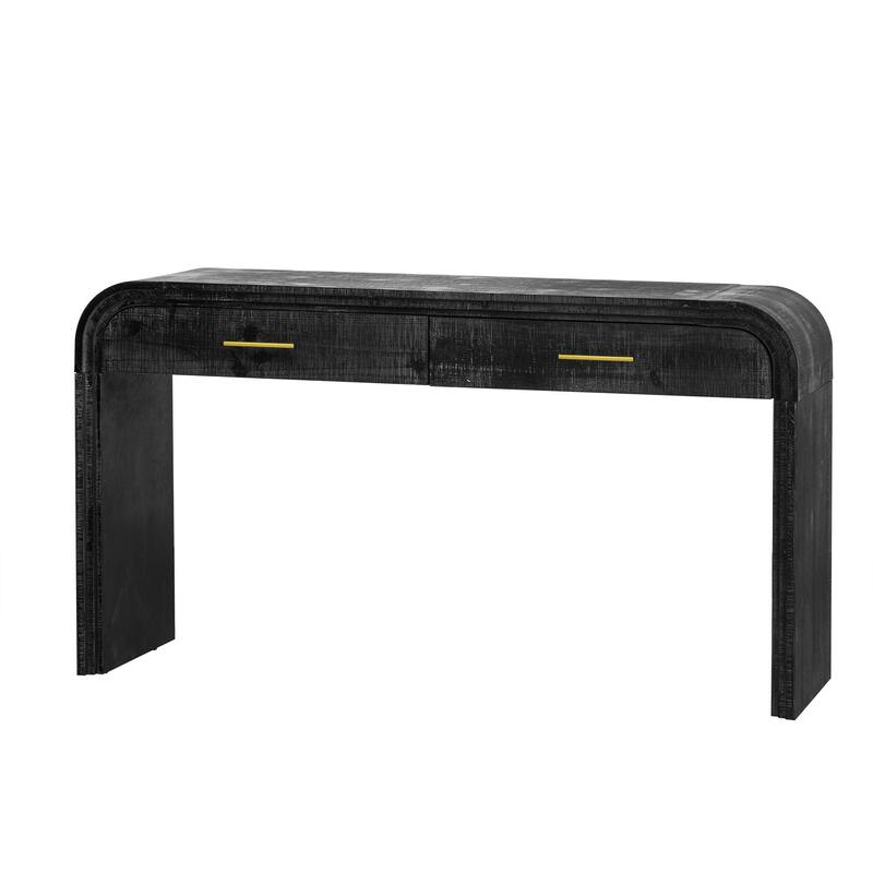Unique Retro Silhouette Console Table with Two Top Drawers