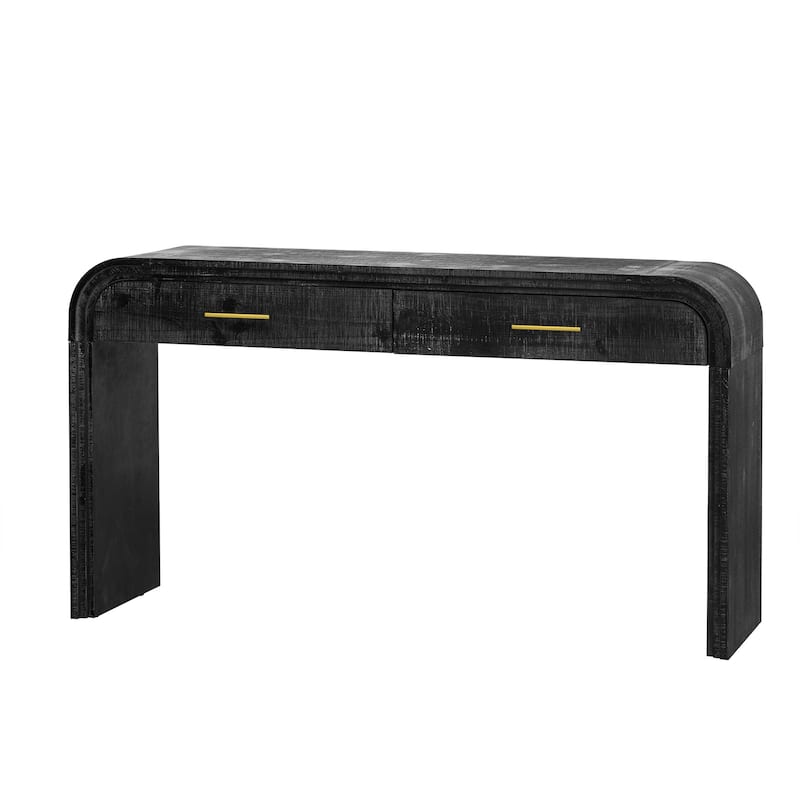 Unique Retro Silhouette Console Table - Antique Black