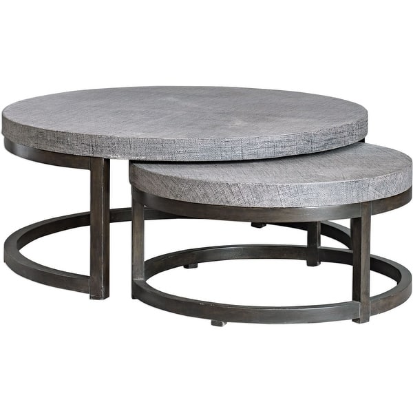 slide 2 of 3, Uttermost Aiyara 42-1/2" Wide Industrial Urban Nesting Coffee Tables - Gray
