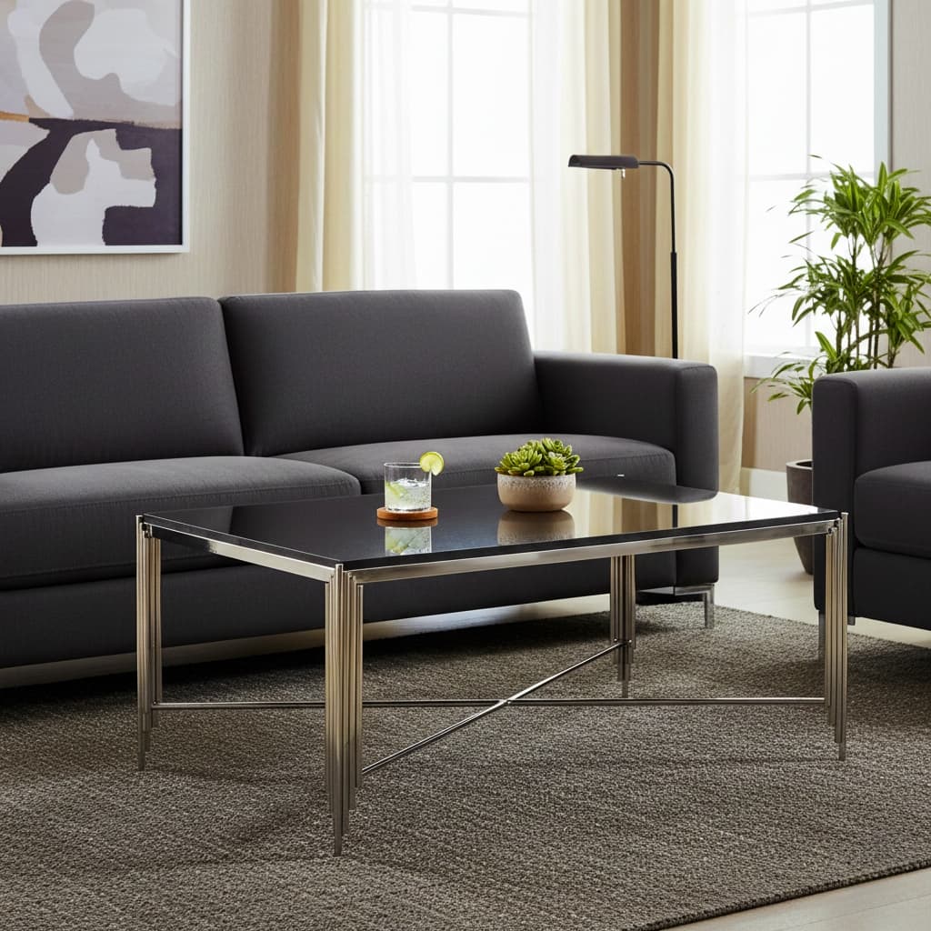 Metal Modern Stone Top Table