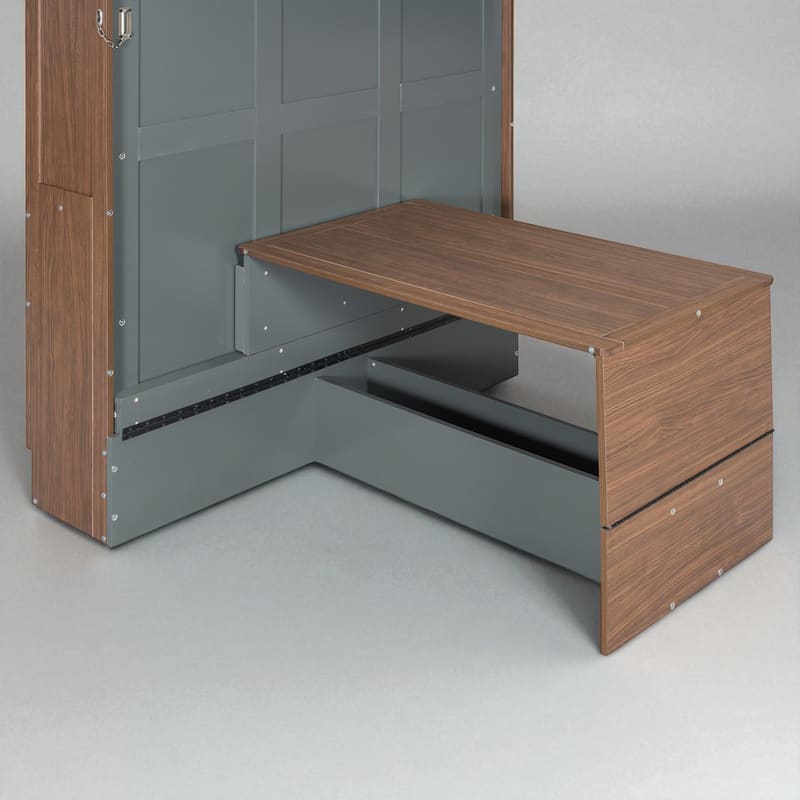 Full Size Murphy Bed with Foldable Desk, Wall Bed with Workstation, Space-Saving Cabinet Bed for Small Rooms