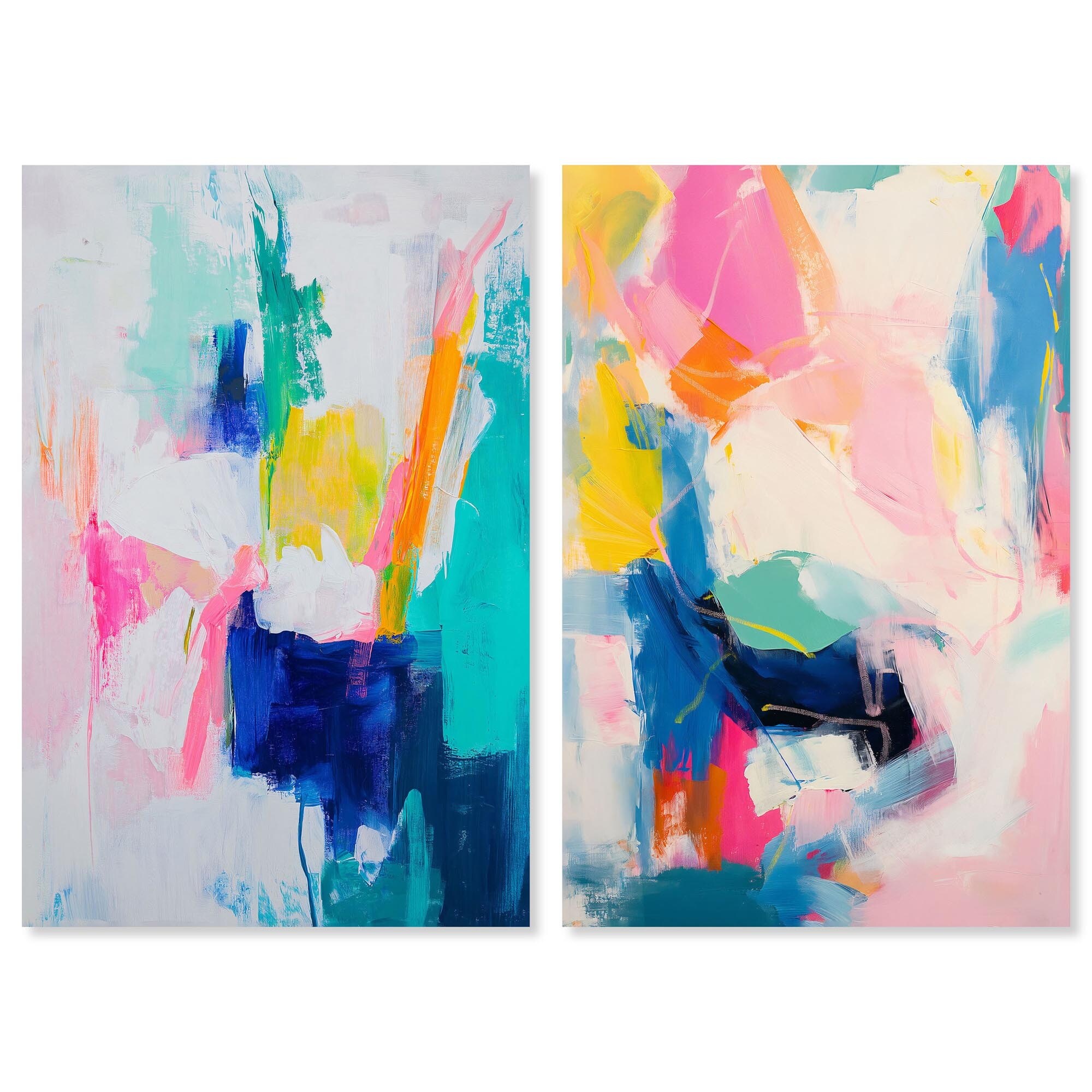 Colorbell Sunrise Set Canvas Set of 2 by Art Remedy, Gallery Wrapped