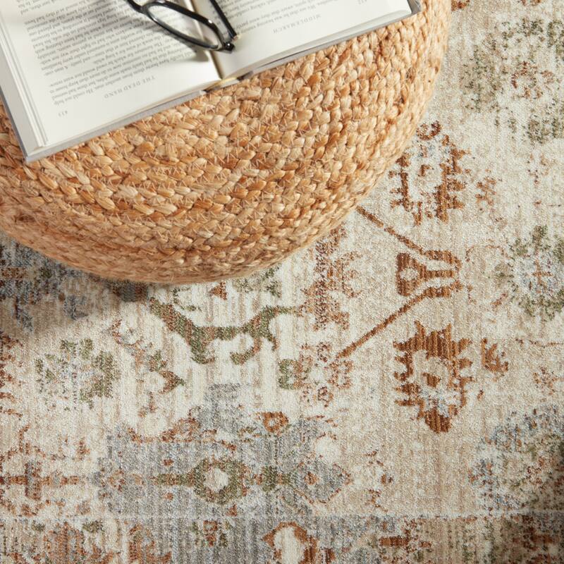 Luana Oriental Beige/ Rust Area Rug
