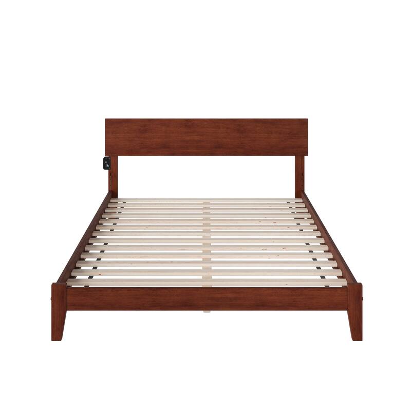 Orlando Queen Low Profile Wood Platform Bed in Walnut
