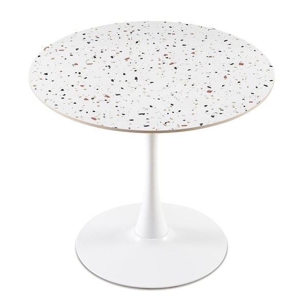 Mid-Century White Stone Round Dining Table - Bed Bath & Beyond - 42595104