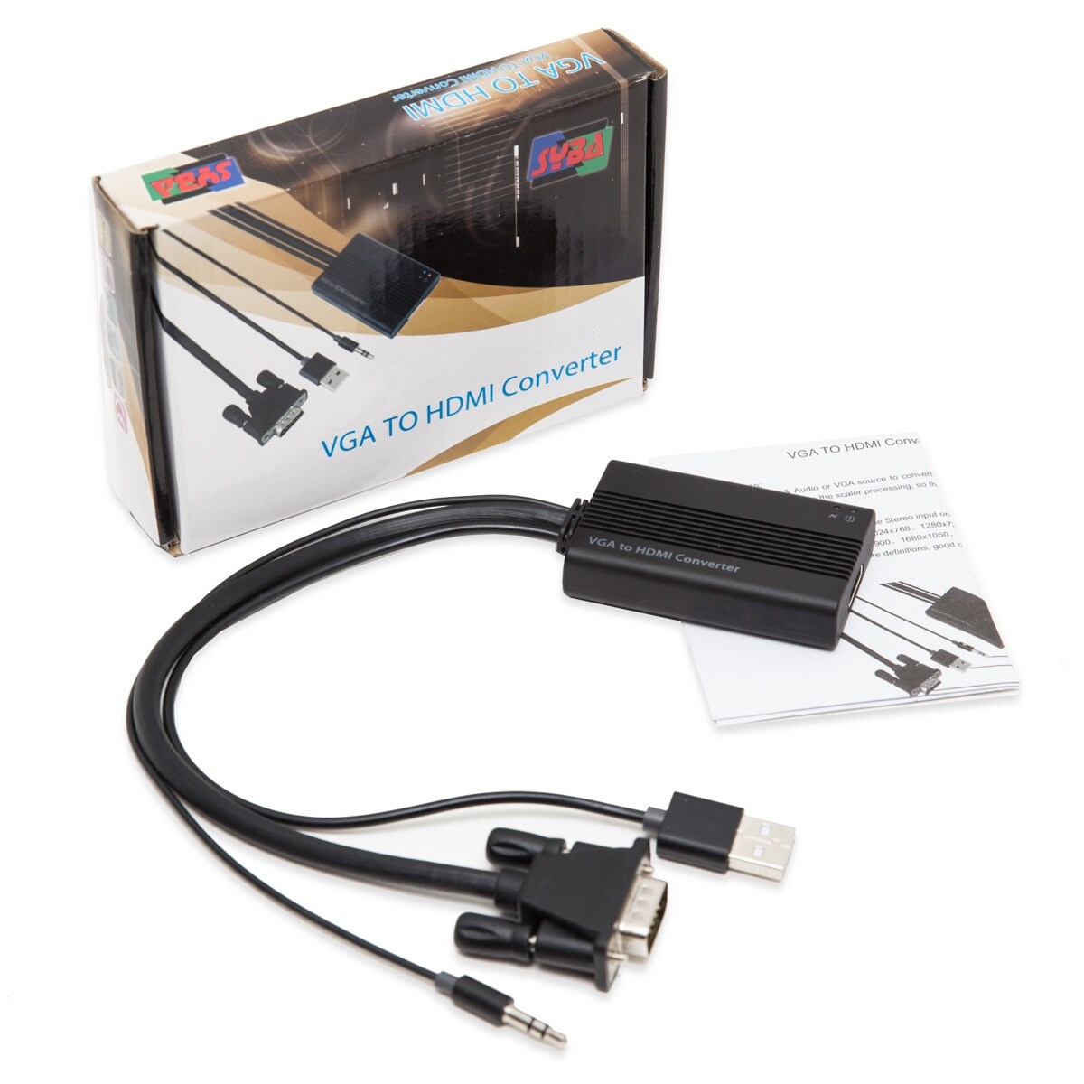 Shop Vga To Hdmi Converter With Audio Support 1920 X 1080 Resolution Overstock 20970511