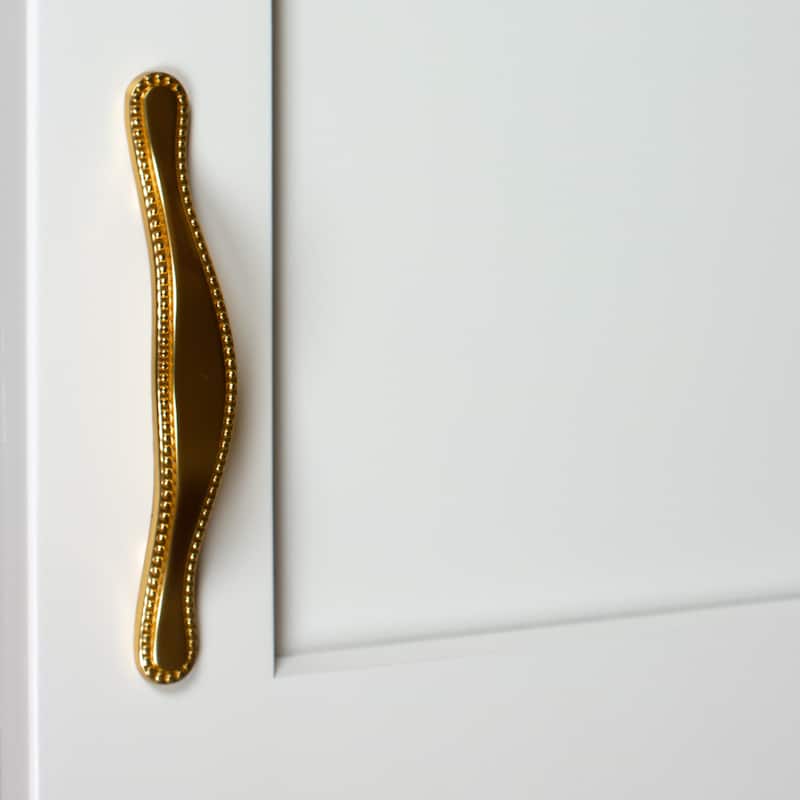 GlideRite 25-Pack 3 Inch Center Brass Gold Beaded Cabinet Pulls - Brass Gold