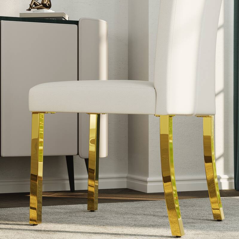 Luxury Dining Table Set with PU Leather Dining Chairs