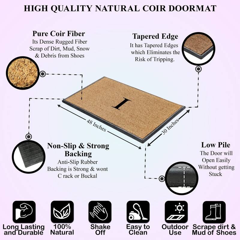 A1HC Rubber and Coir Molded Double Monogrammed Door Mat 30"x48"