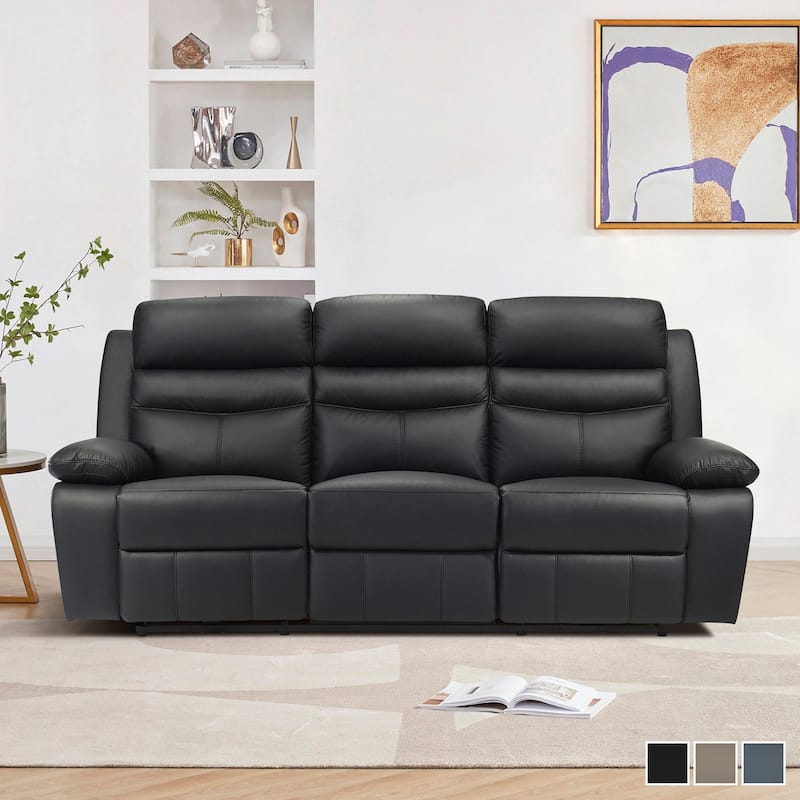 Peperomia 41" Leather Manual Recliner - Tab Pull Reclining Motion