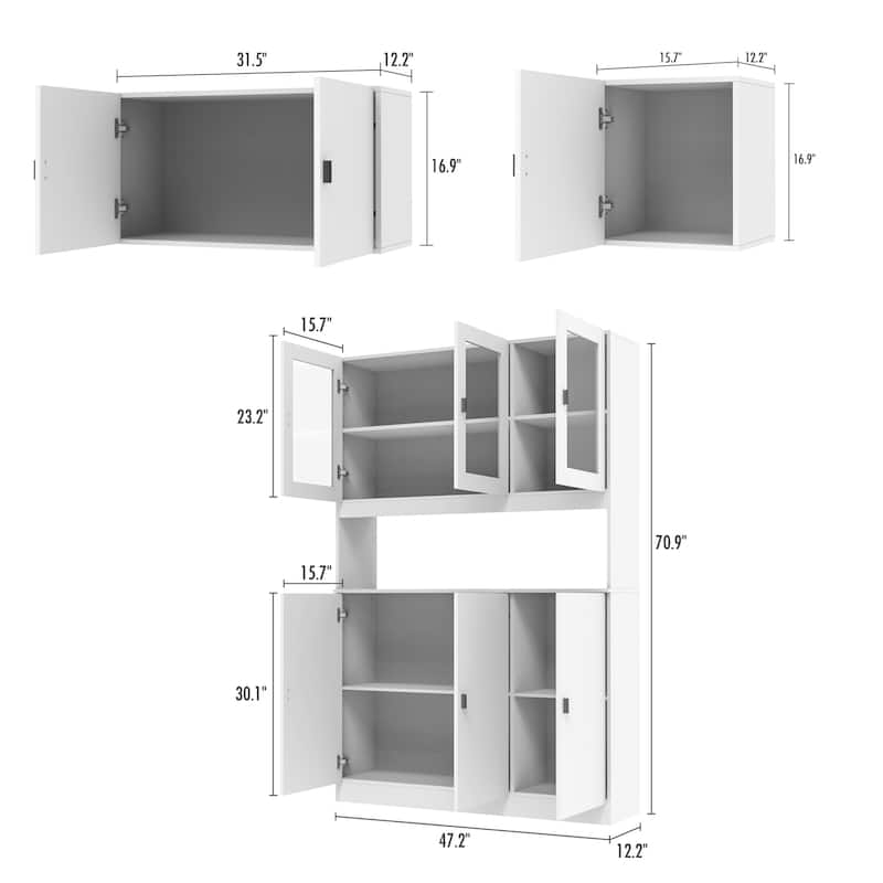 Combined BookShelves Kitchen Cabinet Display Cabinet Pantry Bookcase