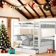 preview thumbnail 45 of 55, Full-Over-Full Bunk Bed with Ladders and Two Storage Drawers,Multi-Functional Wooden Children's Bunk Bed