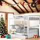 preview thumbnail 1 of 12, Full-Over-Full Bunk Bed with Ladders and Two Storage Drawers,White White