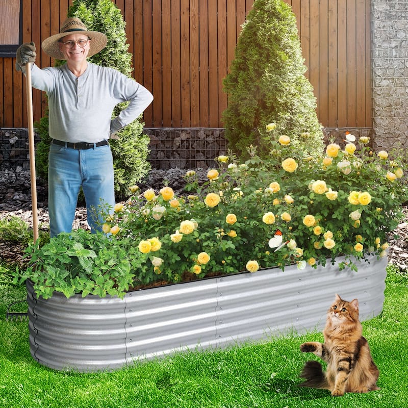 Aoodor Maximum 5' x 3.5' Multiple Combination Raised Garden Bed - N/A - Silver