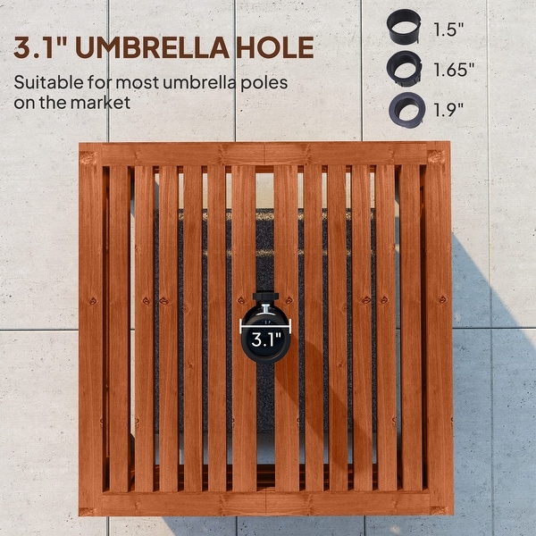 Outsunny 2-in-1 Outdoor Storage Box for Umbrella Base, Umbrella