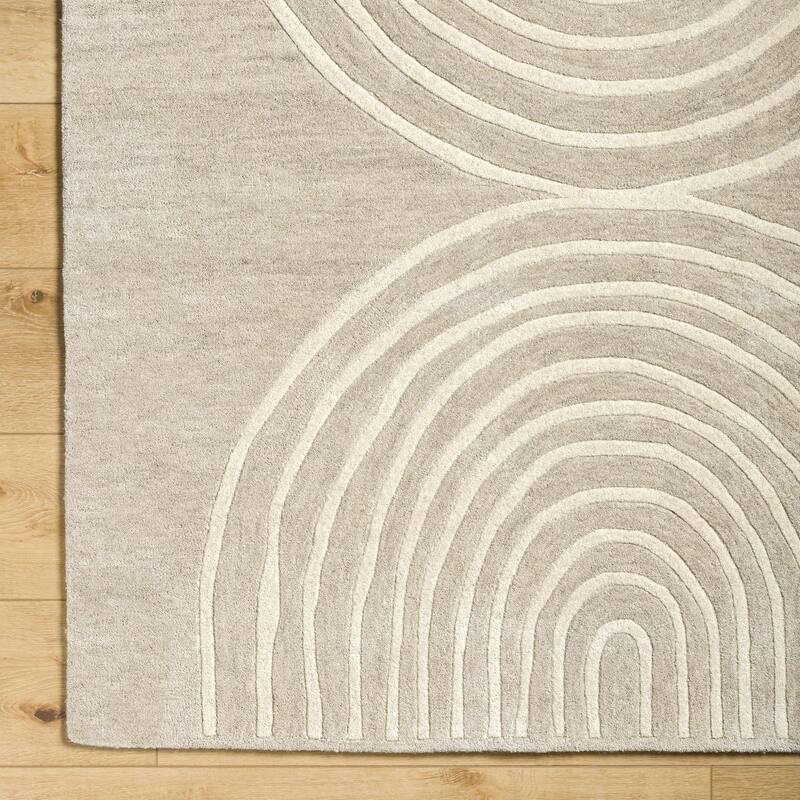 Banastre Handmade Arched Stripes Wool Area Rug