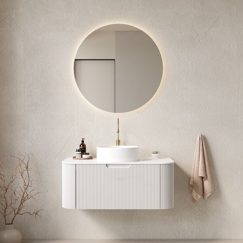 Wall-Mounted Floating Bathroom Vanity with Sink