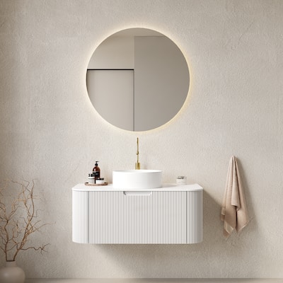 Wall-Mounted Floating Bathroom Vanity with Sink