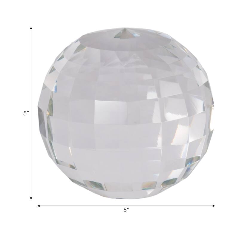 Sagebrook Home Contemporary Clear Crystal Orb Ball Decor