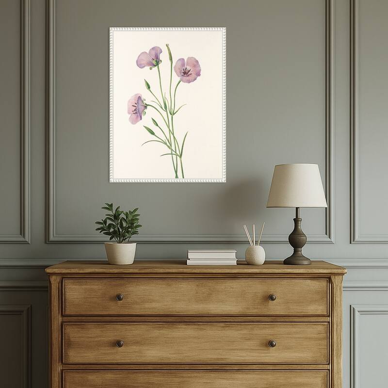 Lilac Mariposa From North American Wildflowers (1925) by Mary Vaux Walcott (18 x 24 in.), Framed Canvas Wall Art Print