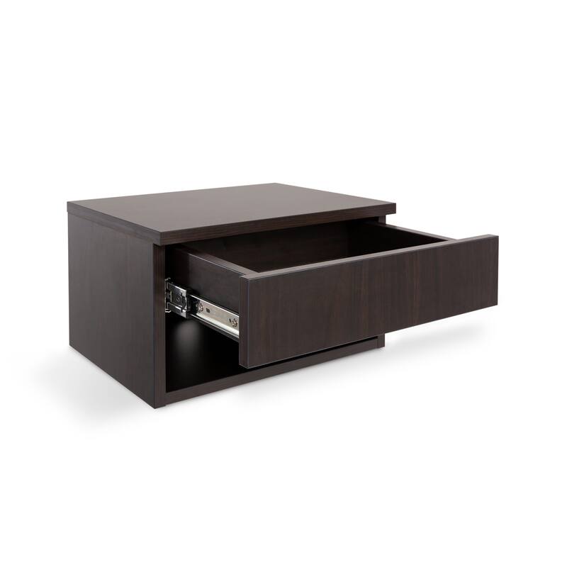 Celerie 15.71" Mid-Century Modern Floating Wall Mounted Nightstand with Soft-Close Drawer and Cable Hole, by JONATHAN Y