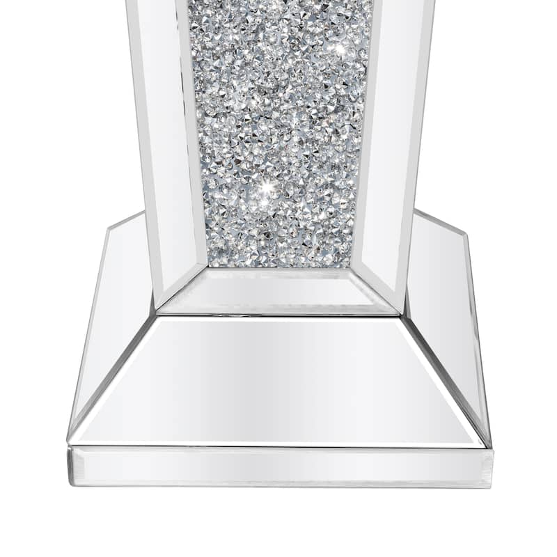 Mirrored Crushed Diamond Tall End Table