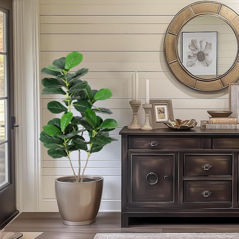 Fiddle Leaf Fig Artificial Tree Faux Floor Plant for Home Decor