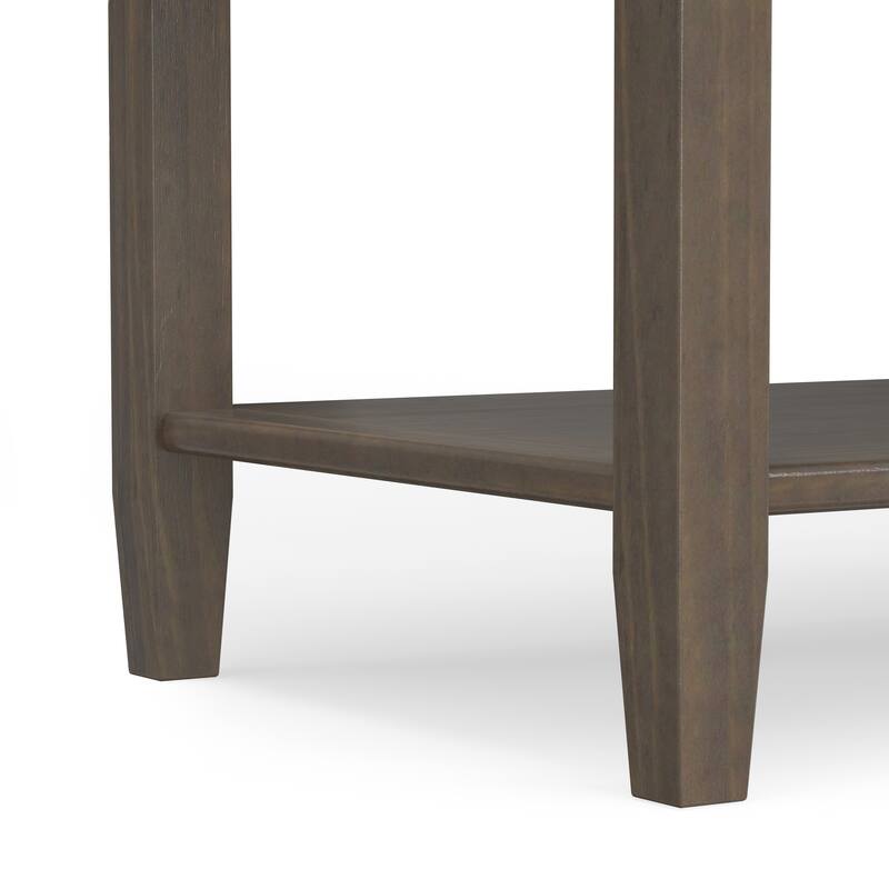 WYNDENHALL Cantina SOLID WOOD 48 inch Wide Transitional Console Table in Smoky Brown - 17.5" d x 48" w x 29.5" h