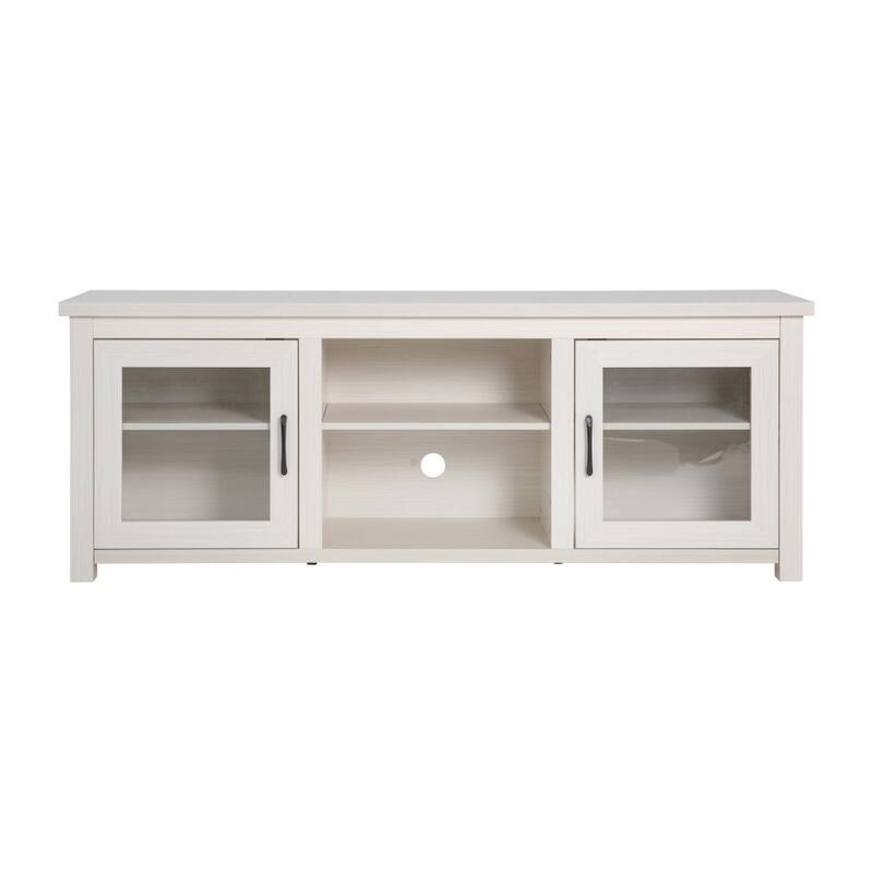 Classic TV Stand for up to 80" TVs-Glass Fronted Doors-Modern Finish