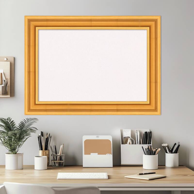 Sierra Gold Wood Framed Cork Board - Bulletin Board, Organization Board, Pin Board