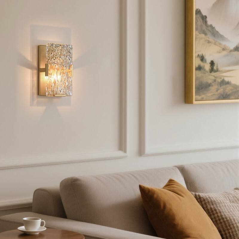 KAWOTI Glam 1- Light Wall Sconce with Textured Glass Shade