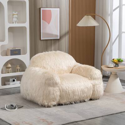 Faux Fur Bean Bag Chair Lazy Sofa with High Density Foam Filled